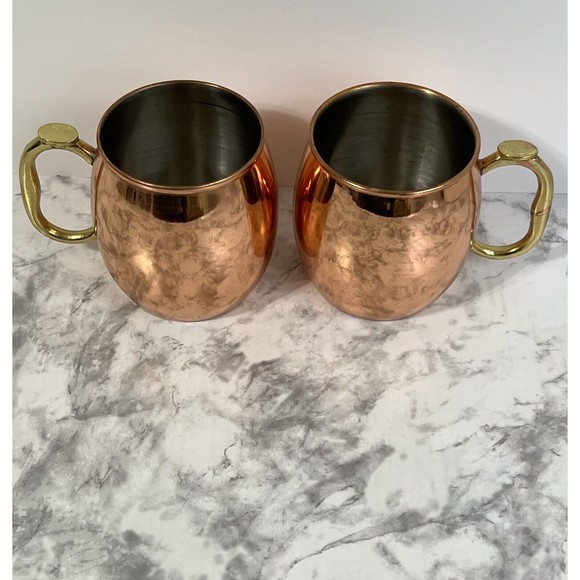 OGGI Copper Moscow Mule 20oz Mug Cup Set Of 2 Barware Drinkware - Picture 3 of 13